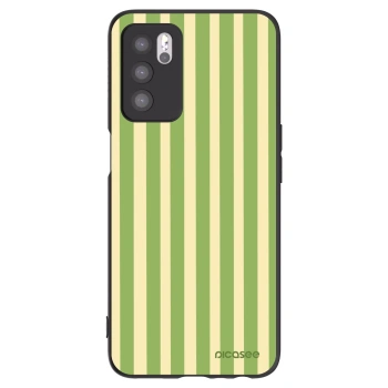 Picasee crna silikonska maskica za OPPO A16s - Lines Matcha