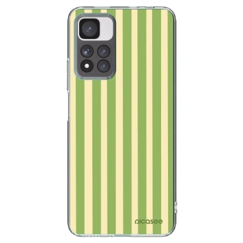 Picasee silikonska prozirna maskica za Xiaomi Redmi Note 11 Pro+ 5G - Lines Matcha