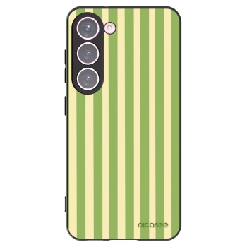 Picasee crna silikonska maskica za Samsung Galaxy S23 5G - Lines Matcha