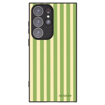 Picasee crna silikonska maskica za Samsung Galaxy S23 Ultra 5G - Lines Matcha