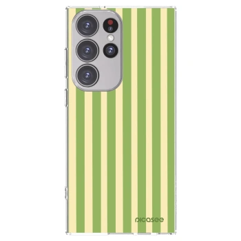 Picasee silikonska prozirna maskica za Samsung Galaxy S23 Ultra 5G - Lines Matcha