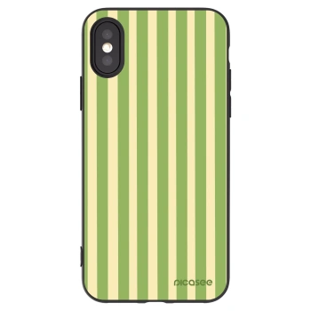 Picasee crna silikonska maskica za Apple iPhone X/XS - Lines Matcha