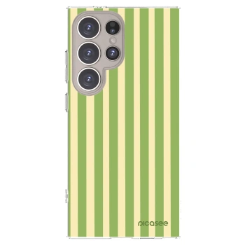 Picasee silikonska prozirna maskica za Samsung Galaxy S24 Ultra S928B 5G - Lines Matcha