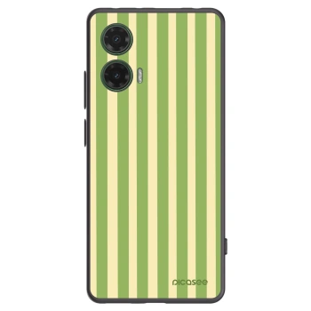 Picasee crna silikonska maskica za Motorola Moto G35 5G - Lines Matcha