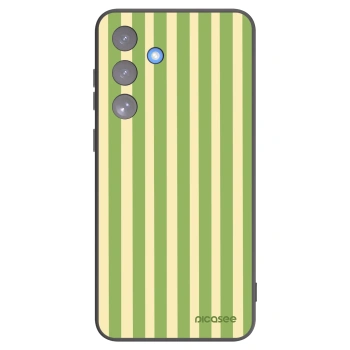 Picasee crna silikonska maskica za Samsung Galaxy S25 FE 5G - Lines Matcha