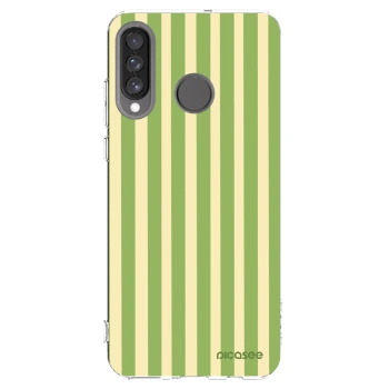Picasee silikonska prozirna maskica za Huawei P30 Lite - Lines Matcha