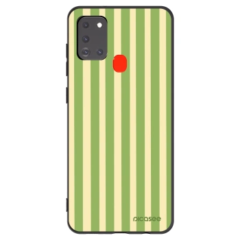 Picasee crna silikonska maskica za Samsung Galaxy A21s - Lines Matcha