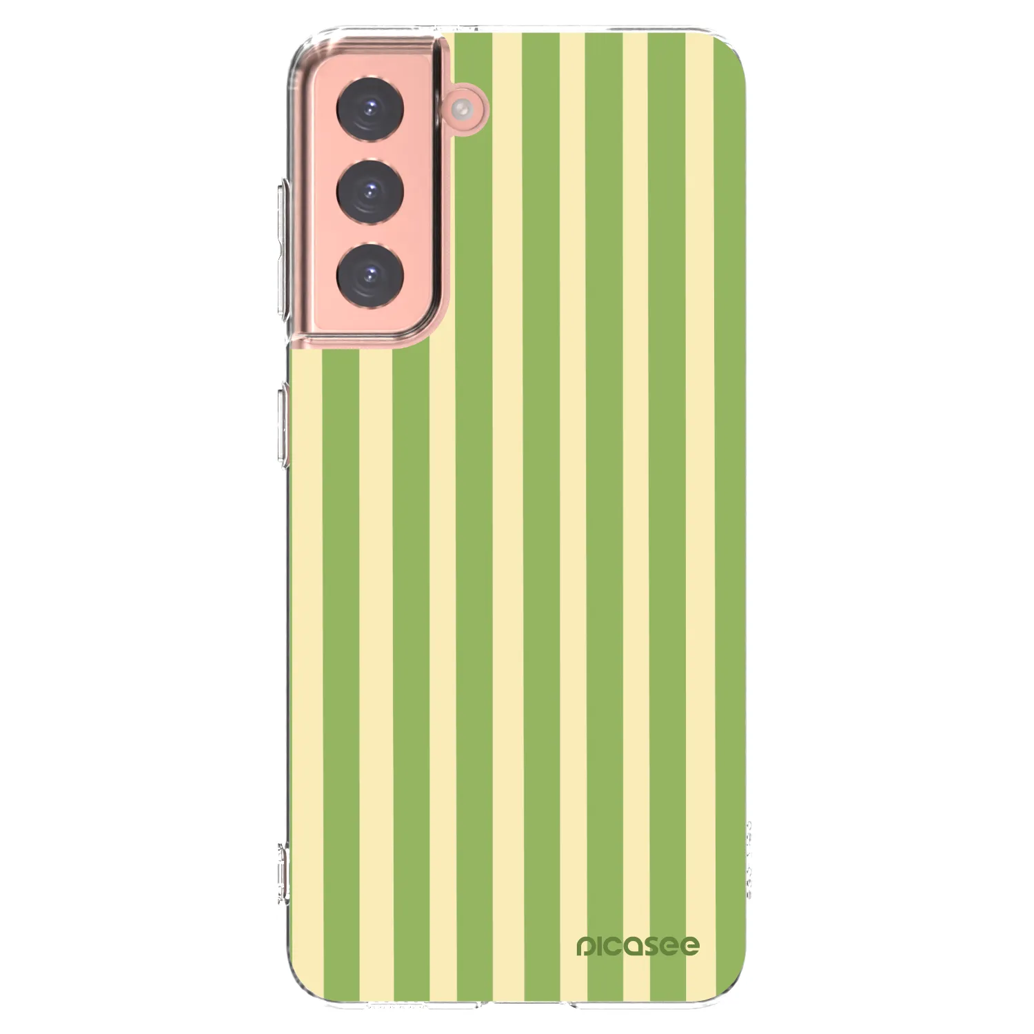 Picasee silikonska prozirna maskica za Samsung Galaxy S21 5G G991B - Lines Matcha