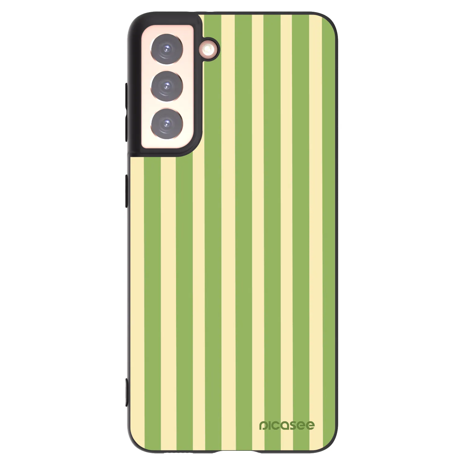 Picasee crna silikonska maskica za Samsung Galaxy S21 5G G991B - Lines Matcha