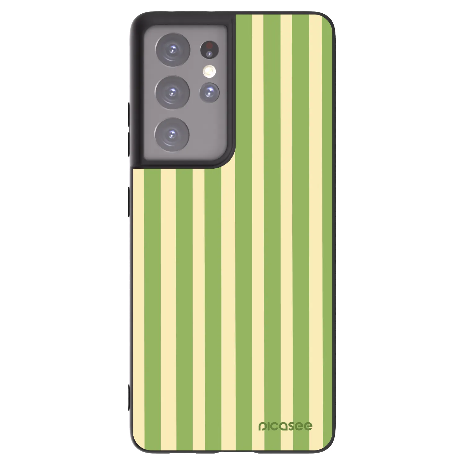 Picasee crna silikonska maskica za Samsung Galaxy S21 Ultra 5G G998B - Lines Matcha