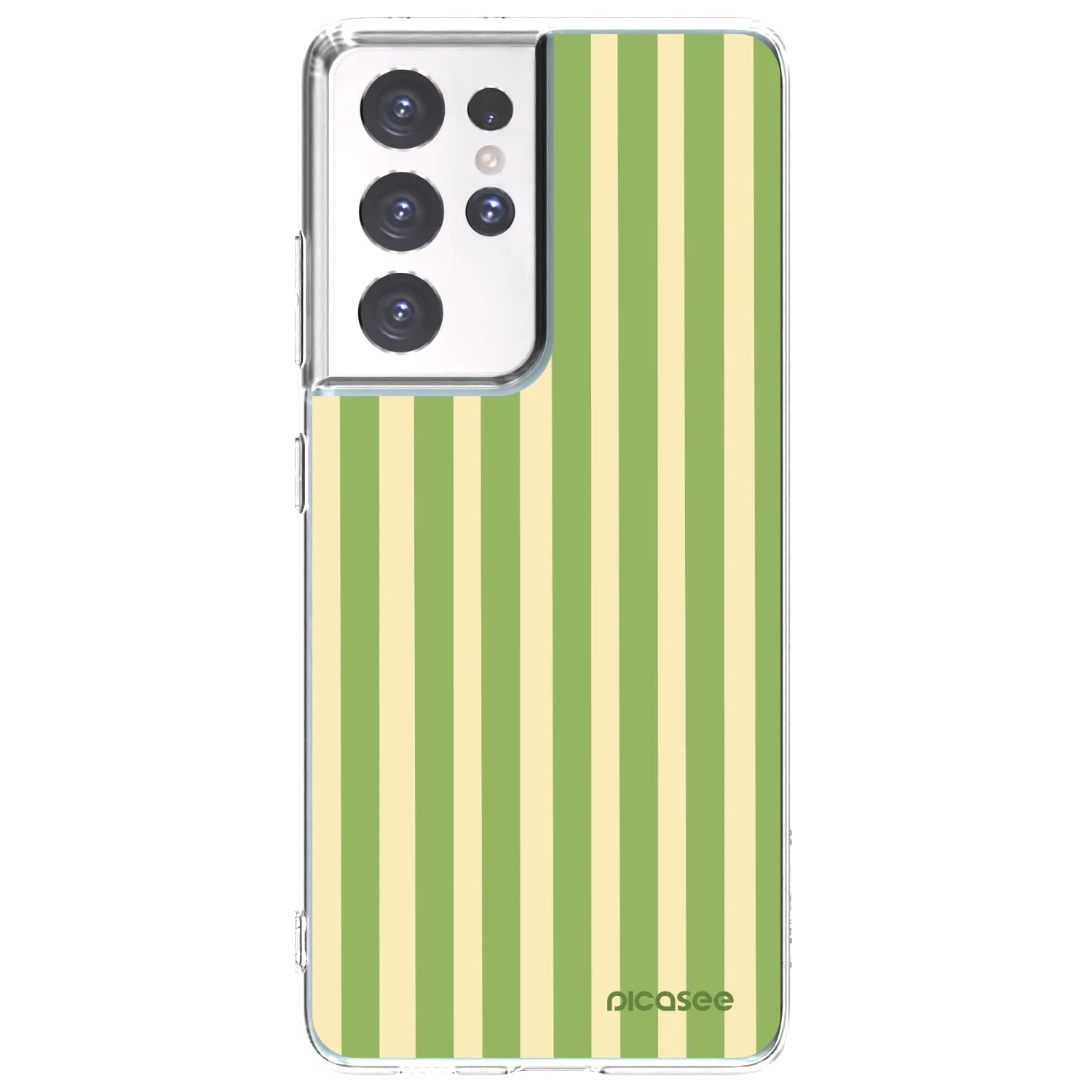 Picasee silikonska prozirna maskica za Samsung Galaxy S21 Ultra 5G G998B - Lines Matcha
