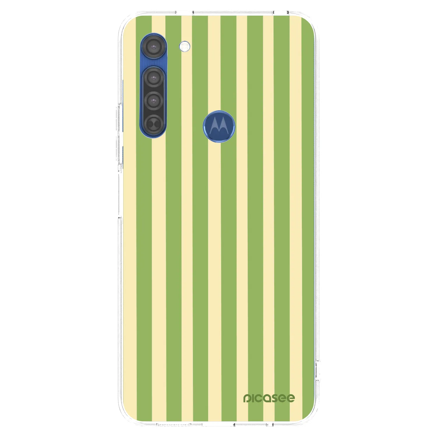 Picasee silikonska prozirna maskica za Motorola Moto G8 - Lines Matcha