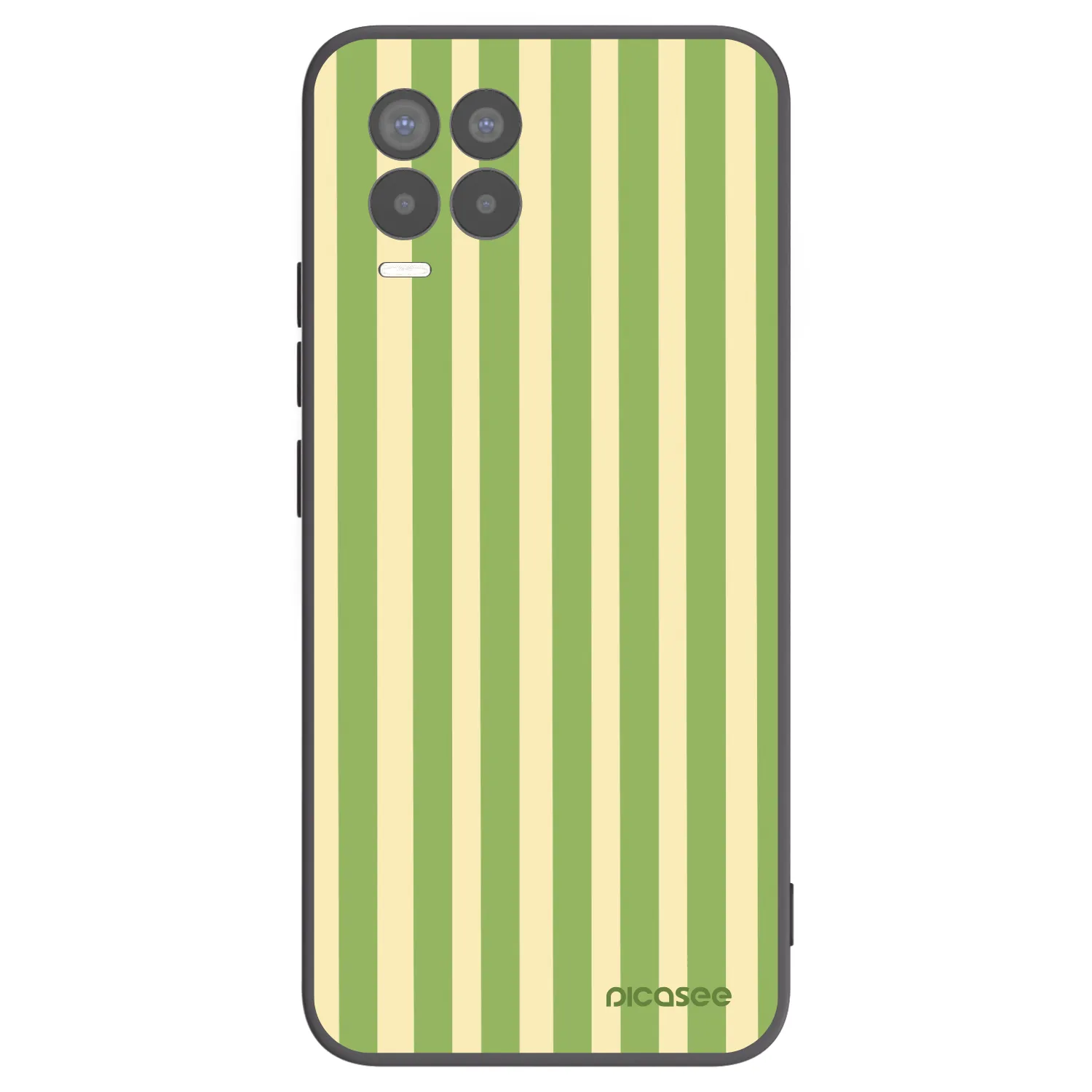 Picasee crna silikonska maskica za Realme 8 4G - Lines Matcha