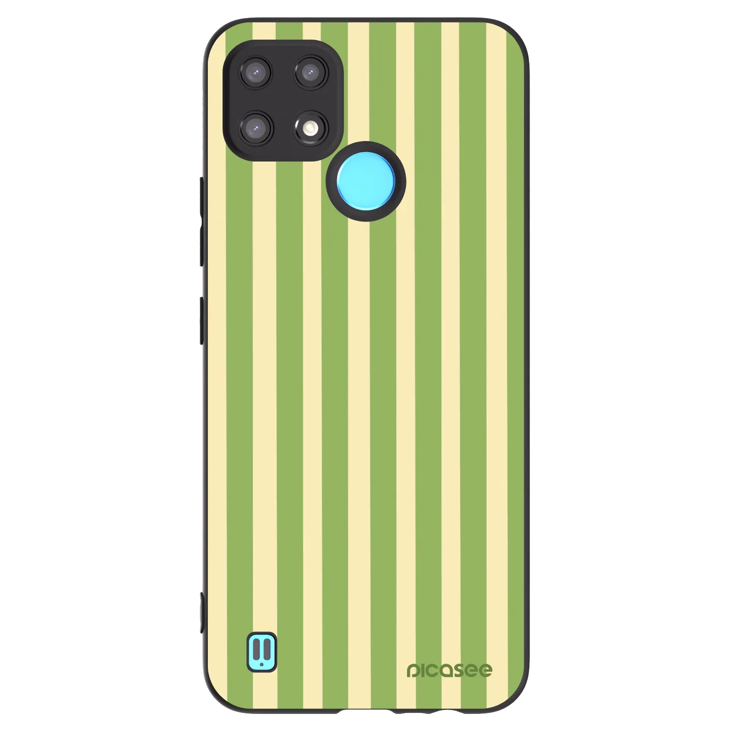 Picasee crna silikonska maskica za Realme C21 - Lines Matcha
