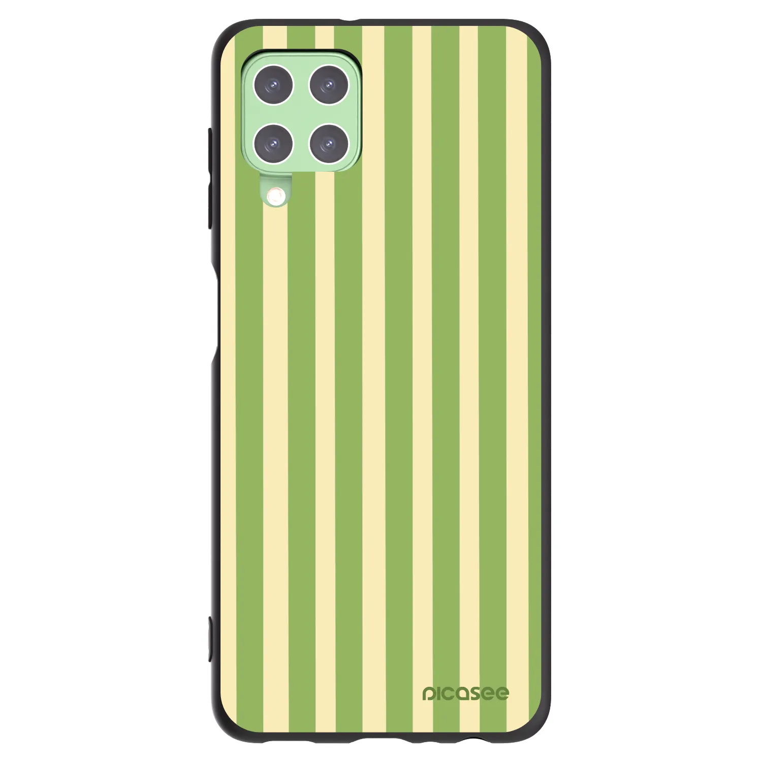 Picasee crna silikonska maskica za Samsung Galaxy A22 A225F 4G - Lines Matcha