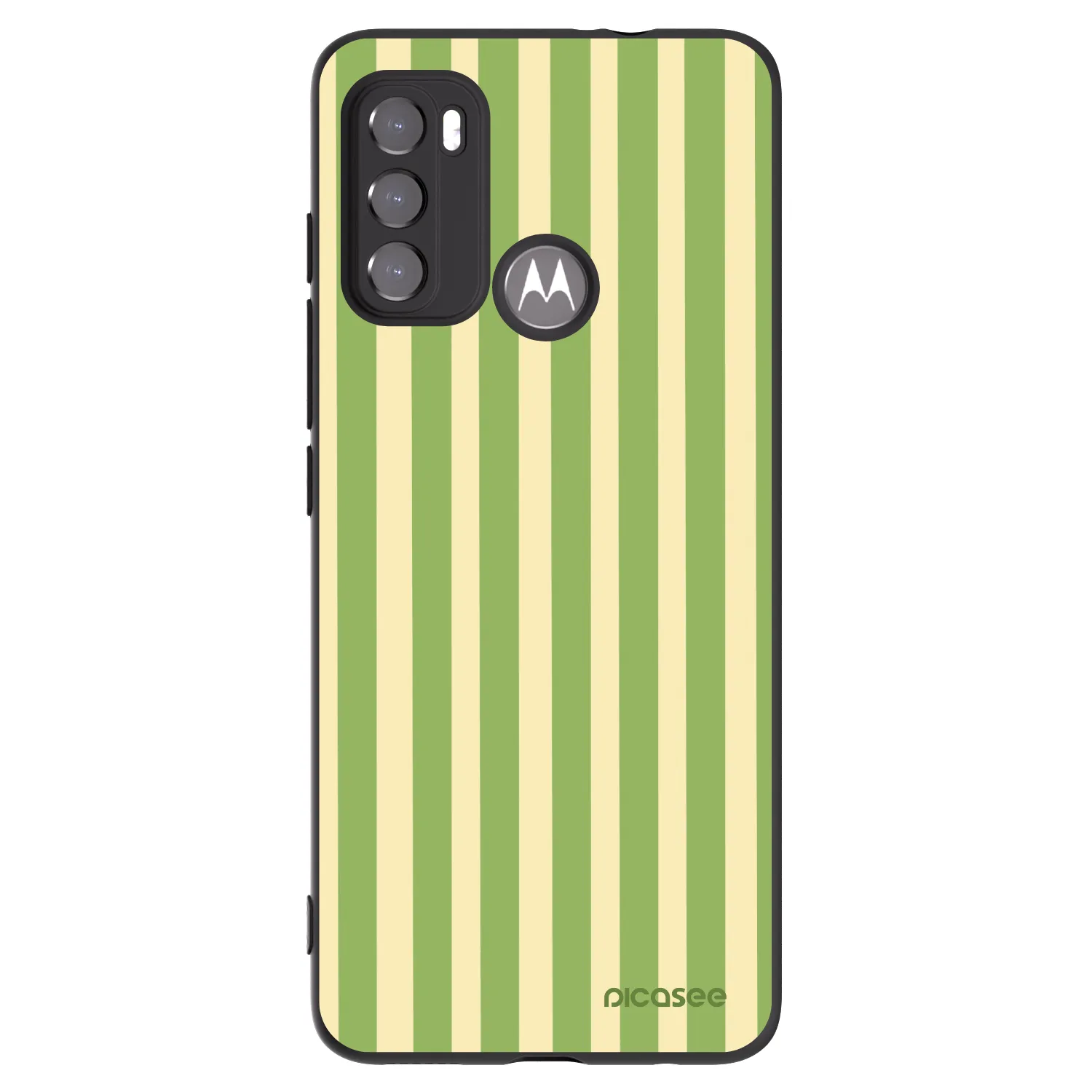 Picasee crna silikonska maskica za Motorola Moto G60 - Lines Matcha