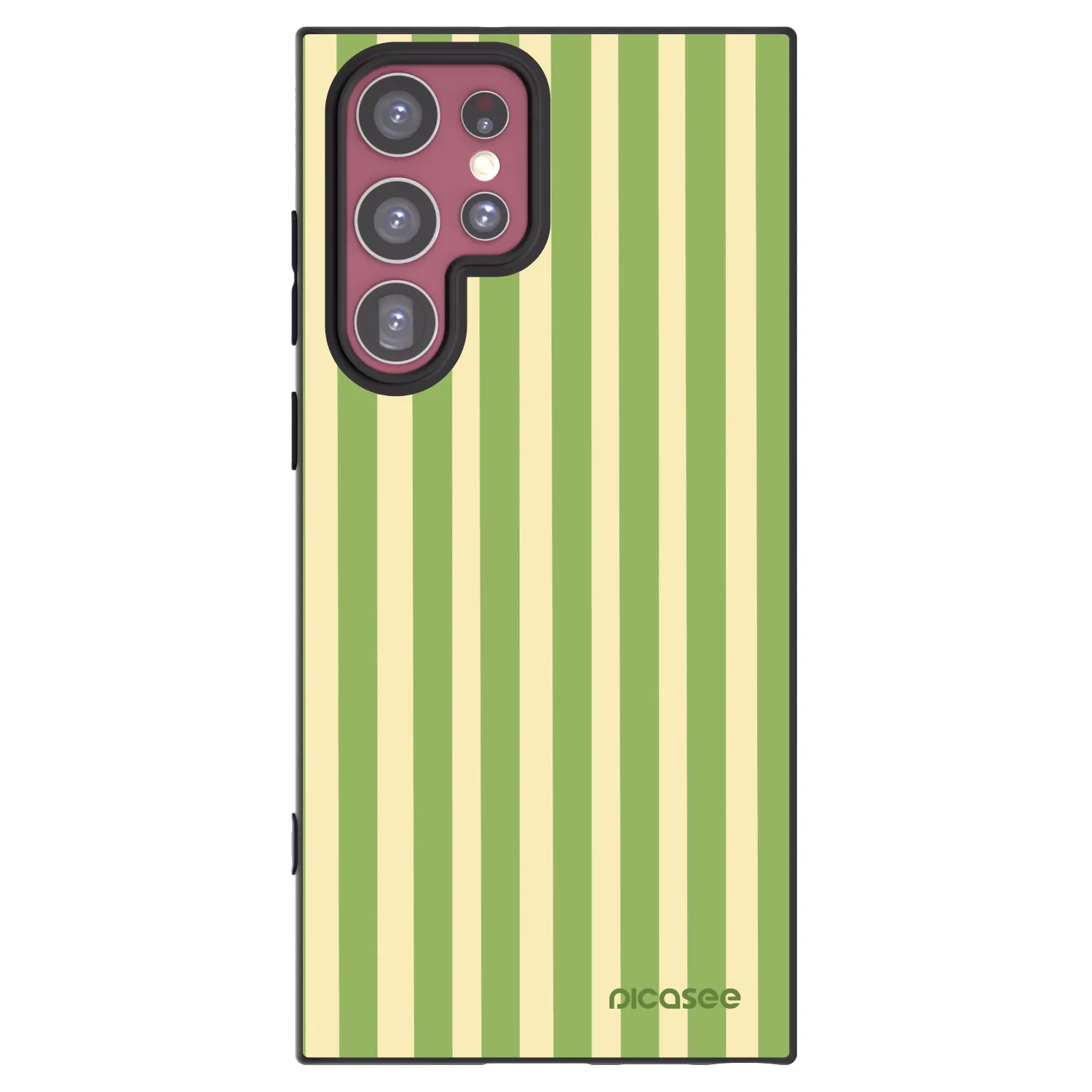 Picasee crna silikonska maskica za Samsung Galaxy S22 Ultra 5G - Lines Matcha