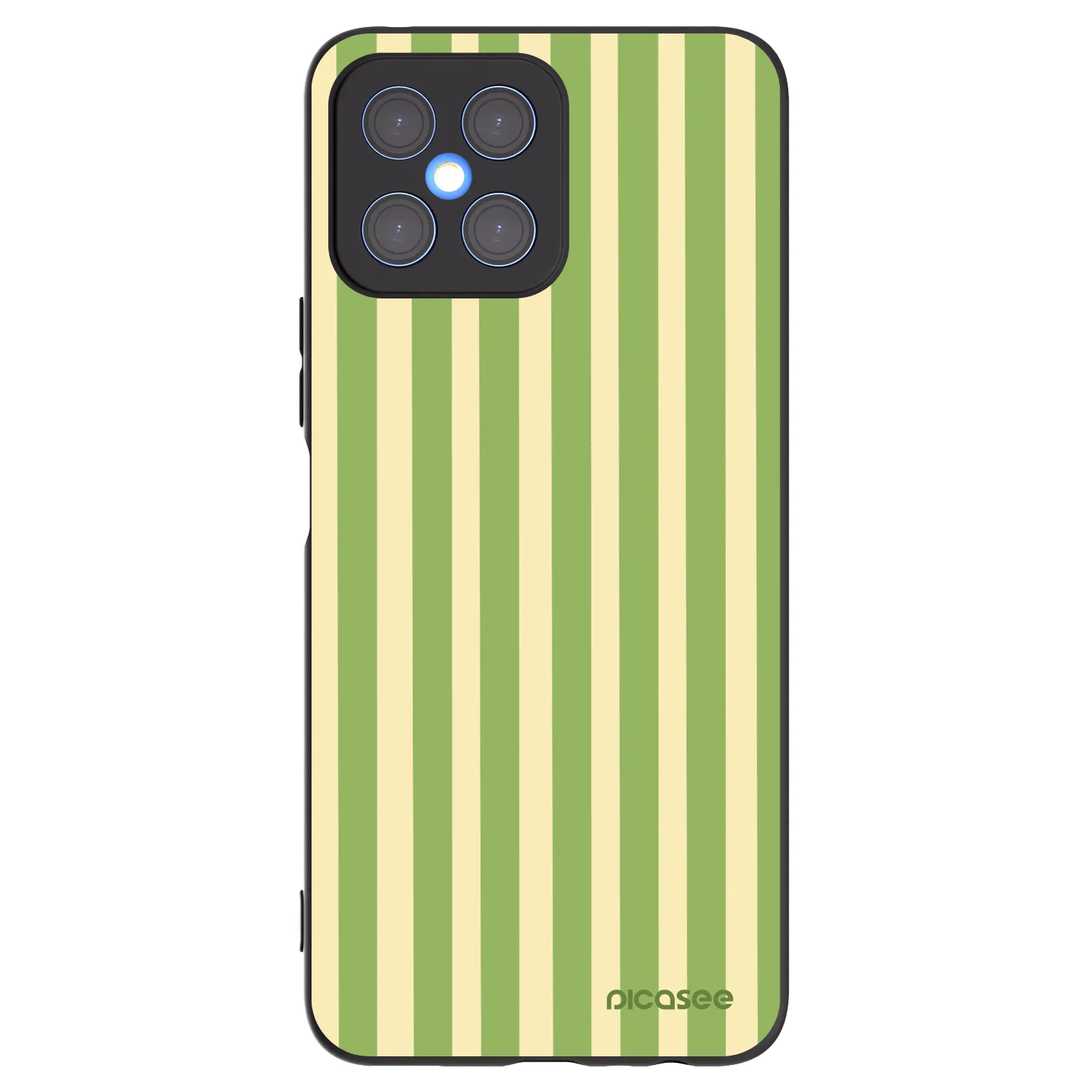 Picasee crna silikonska maskica za Honor X8 4G - Lines Matcha