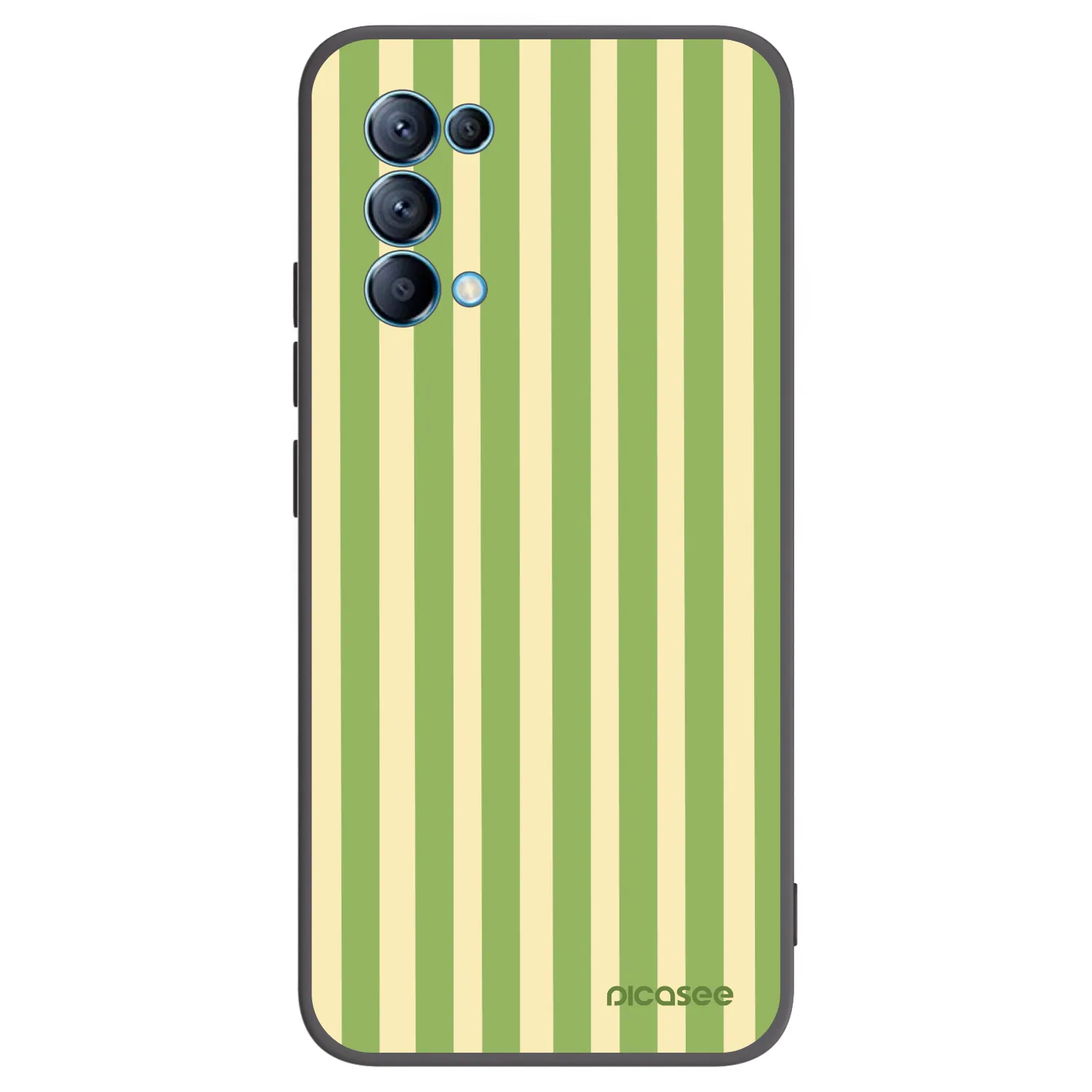 Picasee crna silikonska maskica za OPPO A16s - Lines Matcha