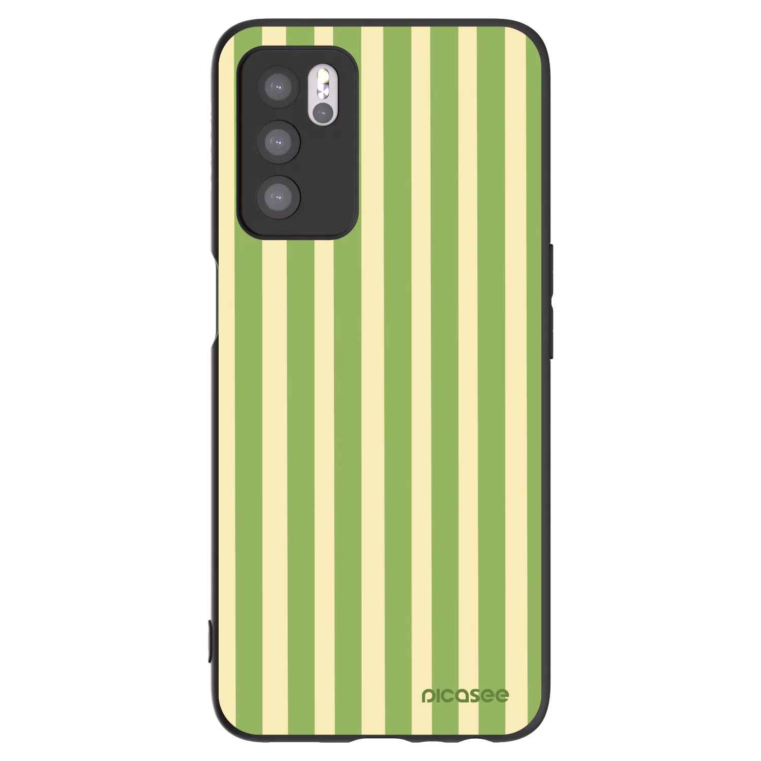 Picasee crna silikonska maskica za OPPO A16s - Lines Matcha