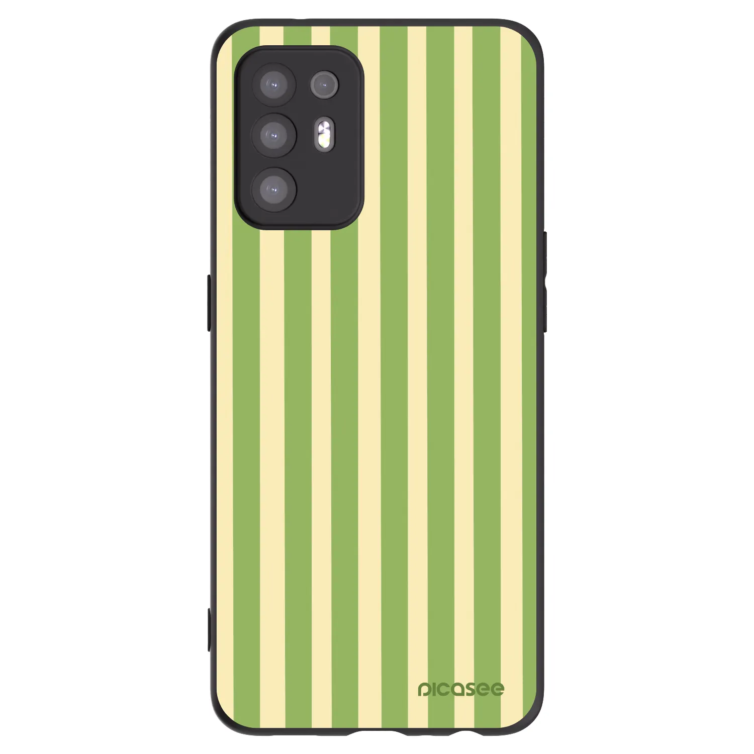 Picasee crna silikonska maskica za OPPO A94 5G - Lines Matcha