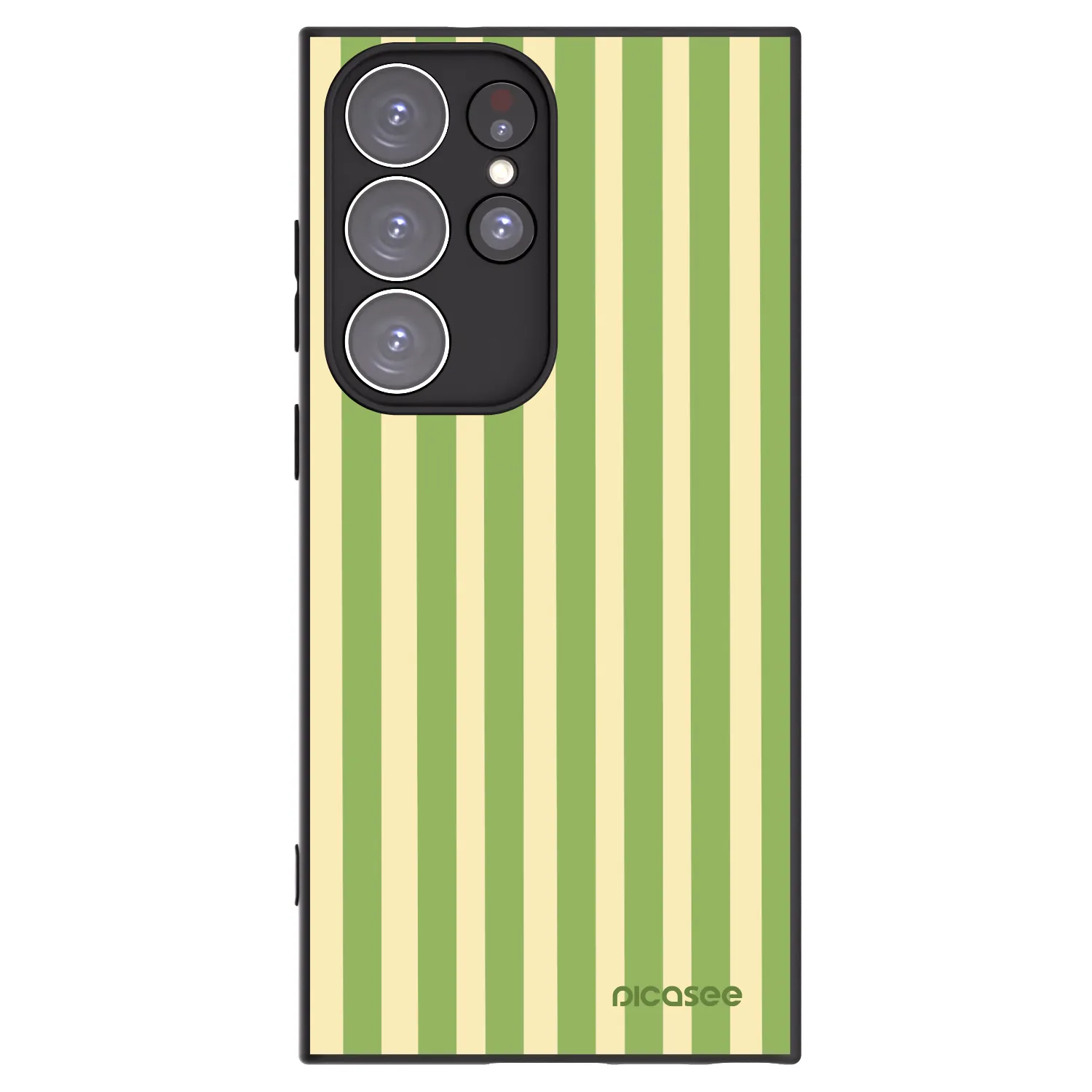 Picasee crna silikonska maskica za Samsung Galaxy S23 Ultra 5G - Lines Matcha
