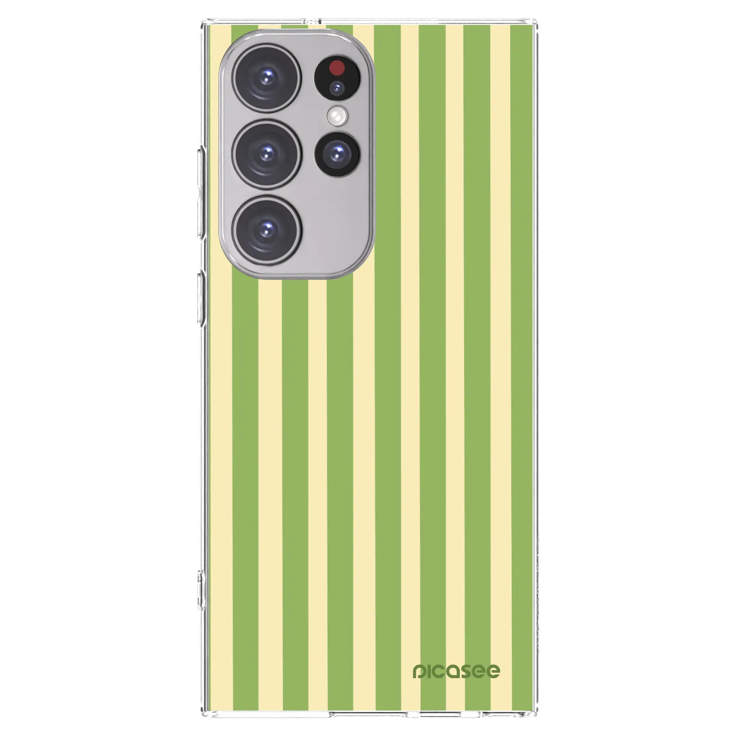 Picasee silikonska prozirna maskica za Samsung Galaxy S23 Ultra 5G - Lines Matcha
