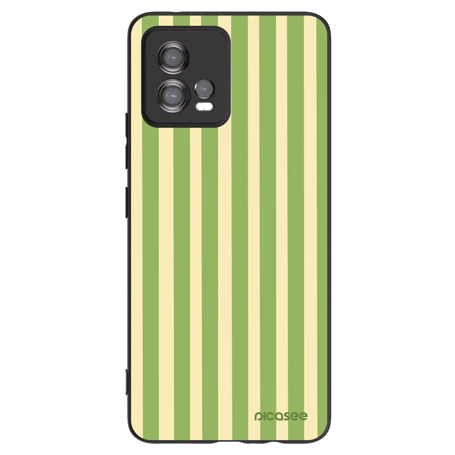Picasee crna silikonska maskica za Motorola Moto G72 - Lines Matcha