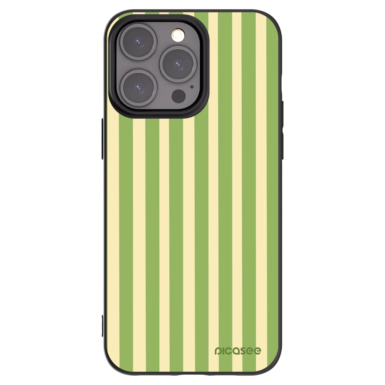 Picasee crna silikonska maskica za Apple iPhone 15 Pro Max - Lines Matcha