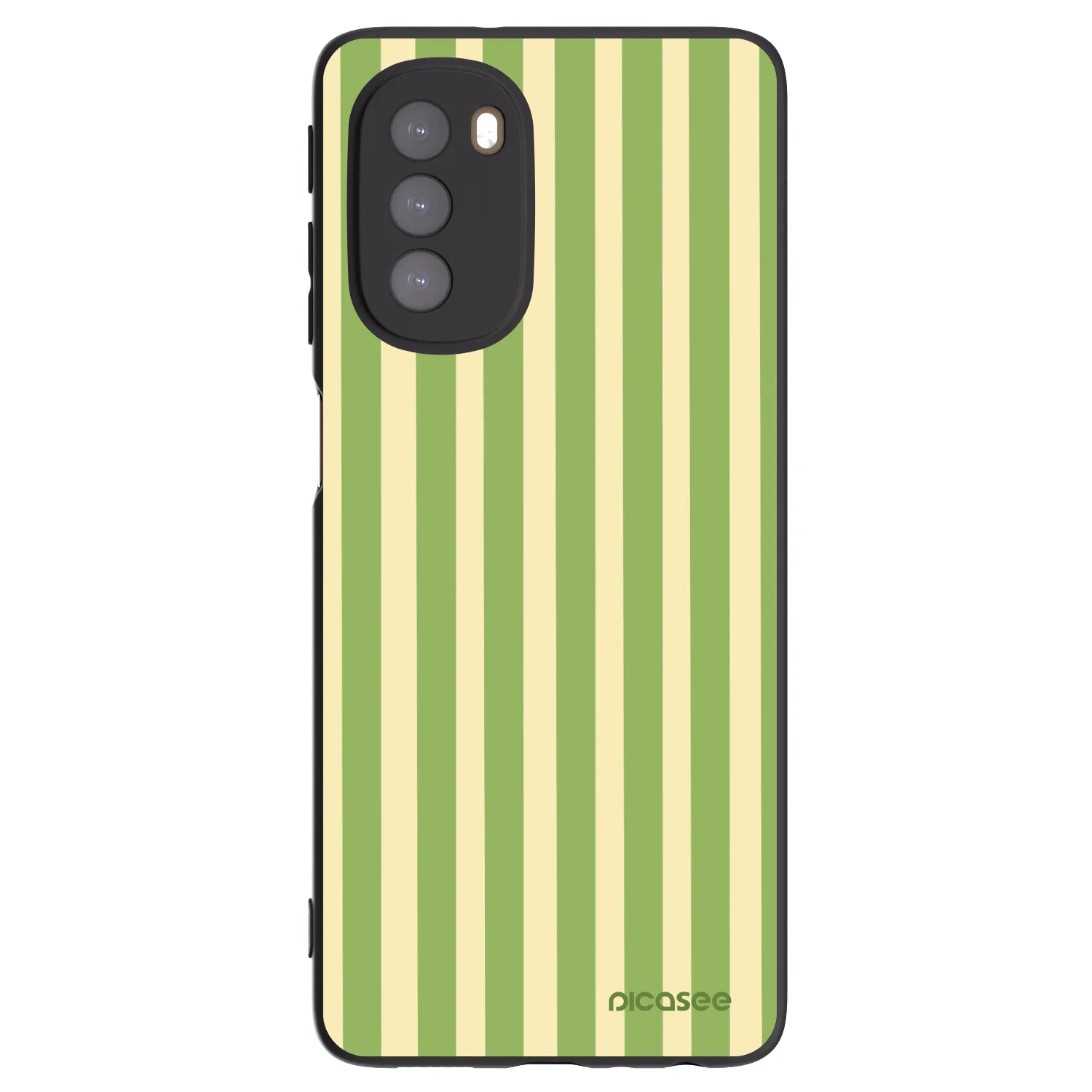 Picasee crna silikonska maskica za Motorola Moto G51 - Lines Matcha