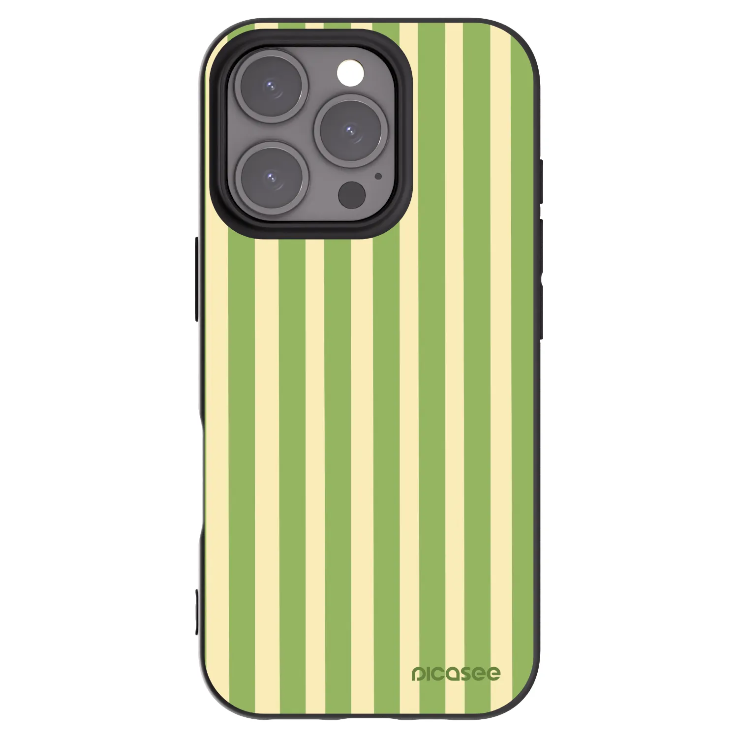 Picasee crna silikonska maskica za Apple iPhone 16 Pro - Lines Matcha