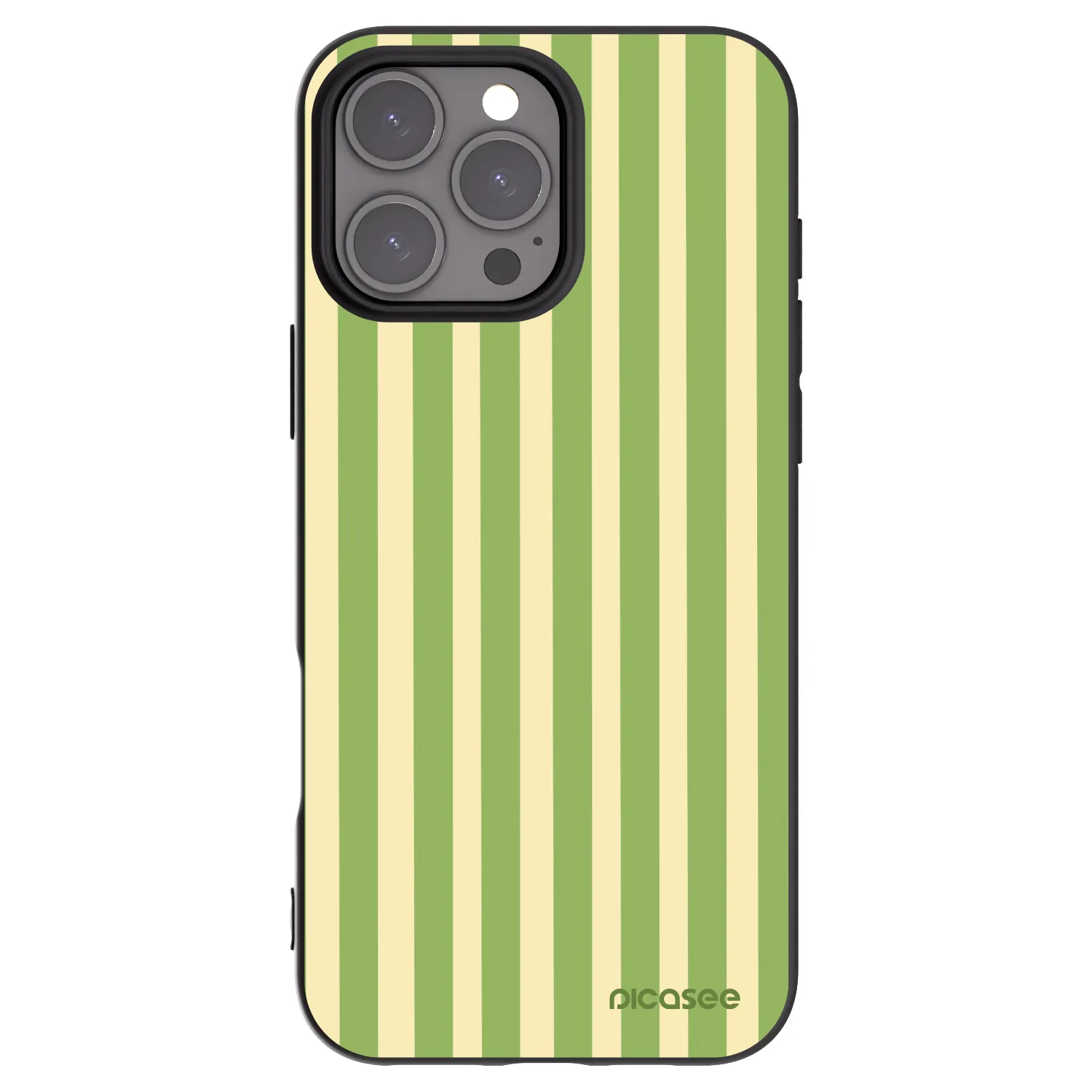 Picasee crna silikonska maskica za Apple iPhone 16 Pro Max - Lines Matcha