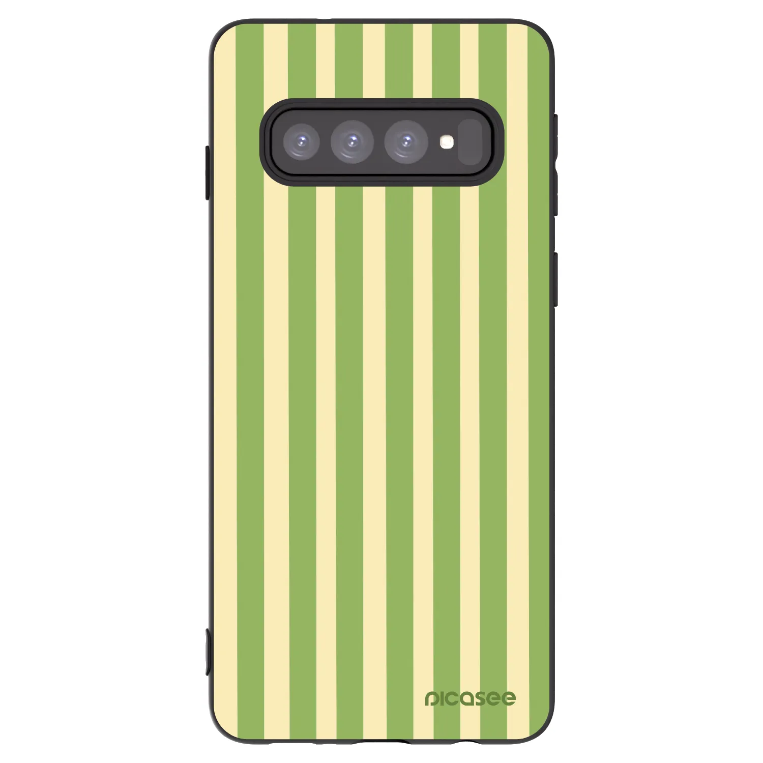 Picasee crna silikonska maskica za Samsung Galaxy S10 G973 - Lines Matcha