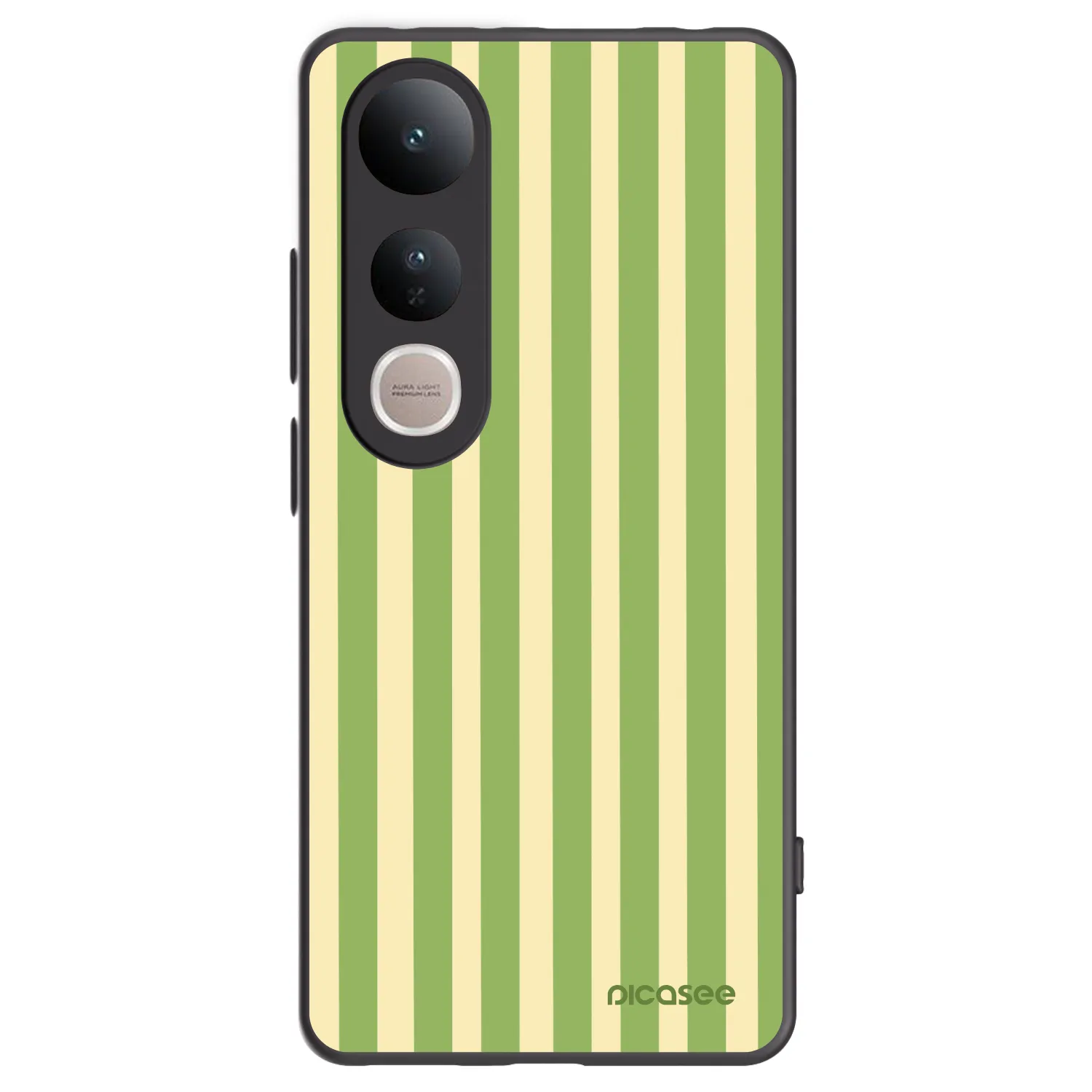 Picasee crna silikonska maskica za Vivo V50 Lite 5G - Lines Matcha