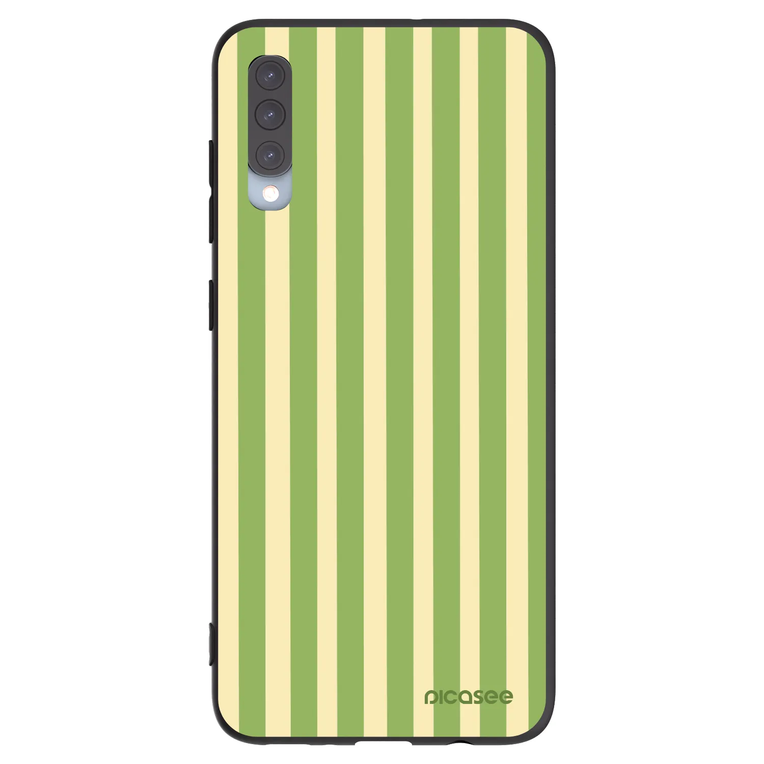 Picasee crna silikonska maskica za Samsung Galaxy A70 A705F - Lines Matcha