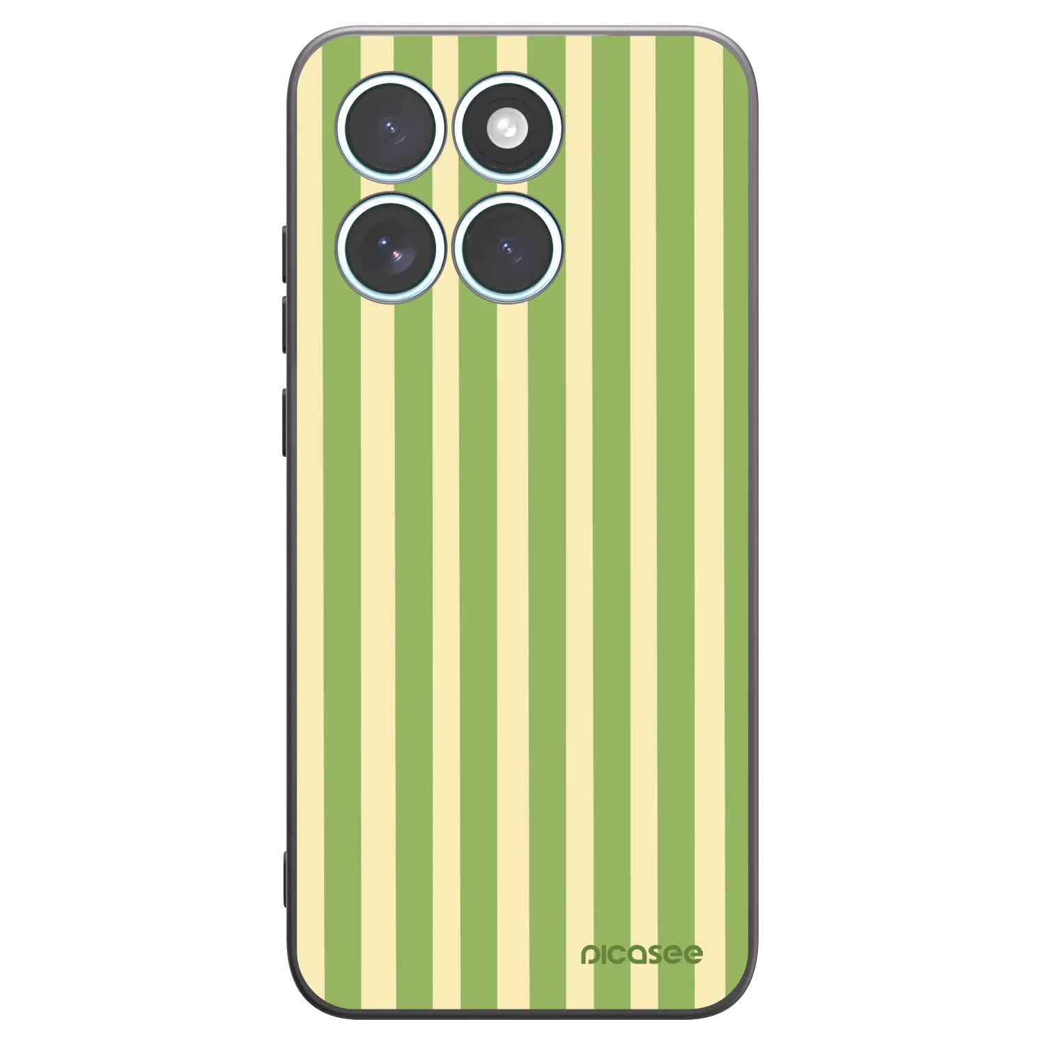 Picasee crna silikonska maskica za Motorola Edge 70 Fusion - Lines Matcha