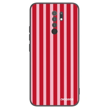 Picasee crna silikonska maskica za Xiaomi Redmi 9 - Lines red