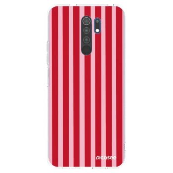 Picasee silikonska prozirna maskica za Xiaomi Redmi 9 - Lines red