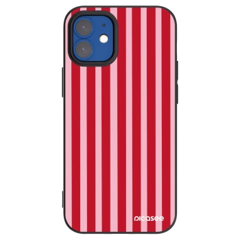 Picasee crna silikonska maskica za Apple iPhone 12 mini - Lines red