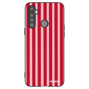 Picasee crna silikonska maskica za Realme 6i - Lines red
