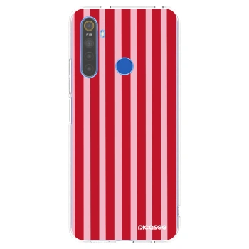 Picasee silikonska prozirna maskica za Realme 5 - Lines red