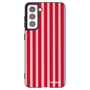 Picasee crna silikonska maskica za Samsung Galaxy S21 5G G991B - Lines red