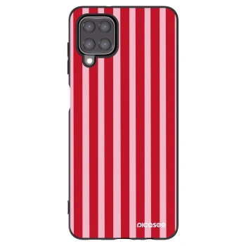 Picasee crna silikonska maskica za Samsung Galaxy A12 A125F - Lines red