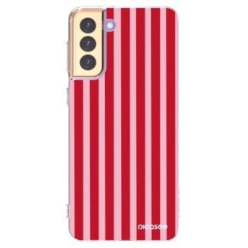 Picasee silikonska prozirna maskica za Samsung Galaxy S21+ 5G G996F - Lines red