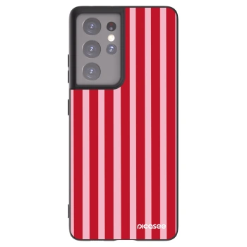 Picasee crna silikonska maskica za Samsung Galaxy S21 Ultra 5G G998B - Lines red