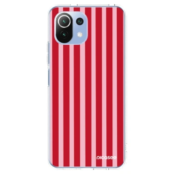 Picasee silikonska prozirna maskica za Xiaomi Mi 11 Lite - Lines red