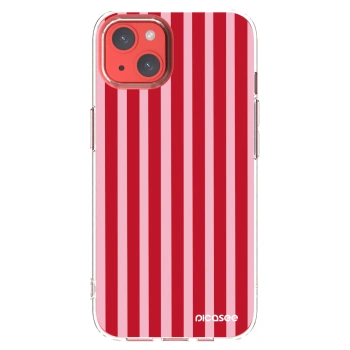 Picasee silikonska prozirna maskica za Apple iPhone 13 - Lines red