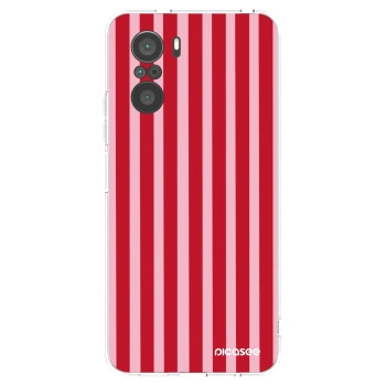 Picasee silikonska prozirna maskica za Xiaomi Poco F3 - Lines red