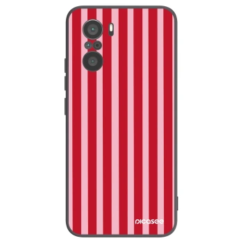 Picasee crna silikonska maskica za Xiaomi Poco F3 - Lines red