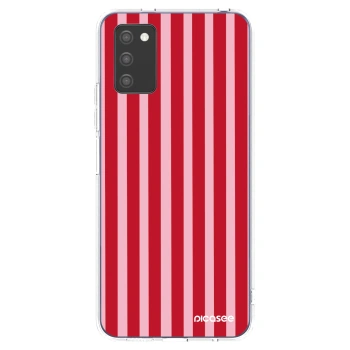 Picasee silikonska prozirna maskica za Samsung Galaxy A02s A025G - Lines red